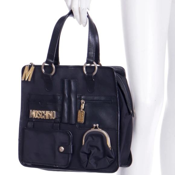 Moschino Vintage 90s Iconic Satchel Bag Redwall RARE - Picture 1 of 16